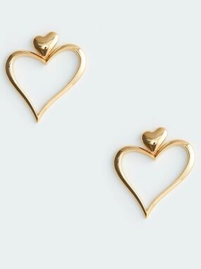REVOLVE 8 Other Reasons Gilded Statement Heart Earring (gold) • msrp $39